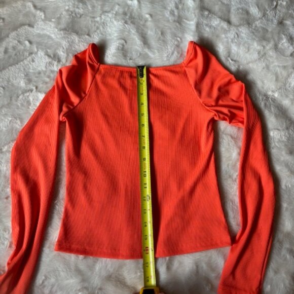2/$30 Shein Long-Sleeve Orange Top Ladies Junior Size S - Picture 5 of 8